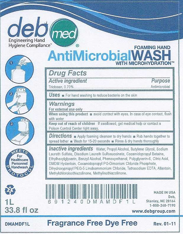 Deb Med Antimicrobial Foaming Hand Wash Fragrance Free Dye Free